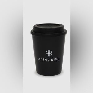 ANINE BING BLACK REUSABLE CUP AND LID NEW IN BOX